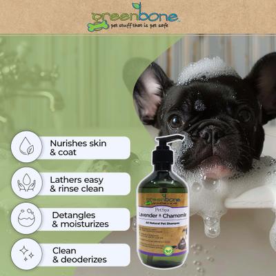 Show full view: Greenbone Pet Spa All-Natural Plant-Based Shampoo, Lavendar & Chamomile, 16.9-fl oz bottle slide 5 of 8