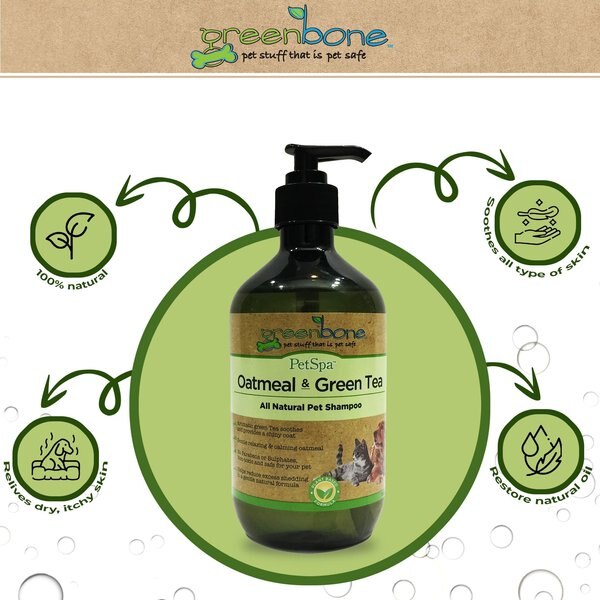Greenbone Pet Spa All-Natural Plant-Based Shampoo, Oatmeal & Green Tea, 16.9-fl oz bottle