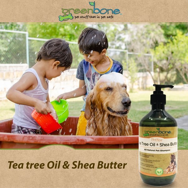 Greenbone Pet Spa All-Natural Plant-Based Shampoo, Tea Tree Oil & Shea Butter, 16.9-fl oz bottle