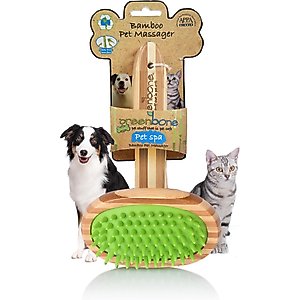 Greenbone Pet Spa Massager, All-Natural Bamboo Pet Grooming Tool for Dogs & Cats, Large