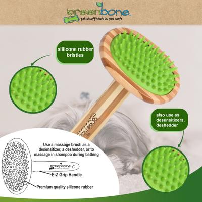 Show full view: Greenbone Pet Spa Massager, All-Natural Bamboo Pet Grooming Tool for Dogs & Cats, Large slide 3 of 10