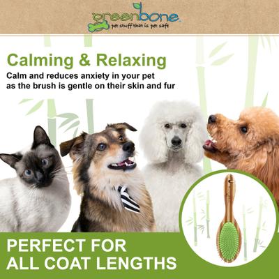 Show full view: Greenbone Pet Spa Metal Pin Brush, All-Natural Bamboo Grooming Brush for Dogs & Cats, Large slide 5 of 8