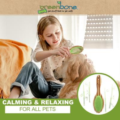 Show full view: Greenbone Pet Spa Metal Pin Brush, All-Natural Bamboo Grooming Brush for Dogs & Cats, Large slide 6 of 8