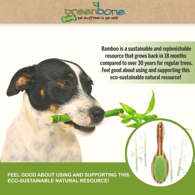 Show full view: Greenbone Pet Spa Metal Pin Brush, All-Natural Bamboo Grooming Brush for Dogs & Cats, Large slide 4 of 8