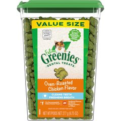 Greenies Feline Oven Roasted Chicken Flavor Adult Dental Cat Treats, 9.75-oz tub