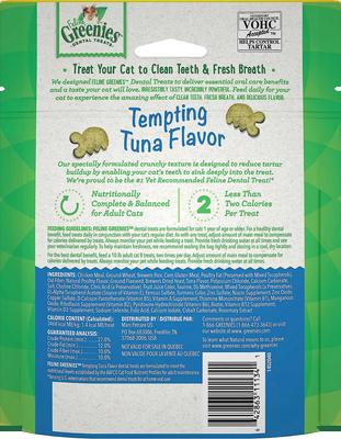 Show full view: Greenies Feline Tempting Tuna Flavor Adult Dental Cat Treats, 4.6-oz bag + Petstages Tower of Tracks Cat Toy slide 3 of 8