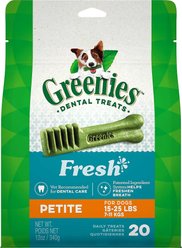 Greenies Petite Natural Fresh Mint Dental Dog Treats, 40 count
