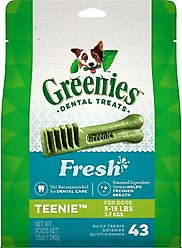 Greenies Natural Fresh Mint Teenie Dental Dog Treats, 86 count bundle