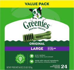 Greenies Large Natural Original Chicken Flavor Dental Dog Treats, 24 count slide 1 of 9