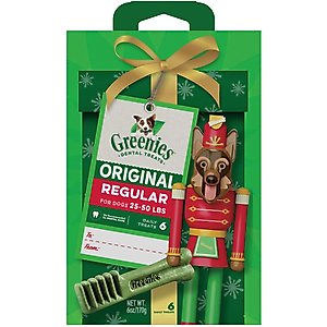 Greenies Original Natural Chicken Regular Holiday Dental Dog Treats, 6 count