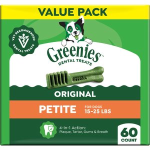 Greenies Petite Natural Original Chicken Flavor Dental Dog Treats, 60 count