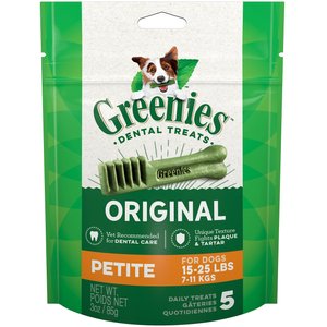 Greenies Petite Natural Original Chicken Flavor Dental Dog Treats, 5 count