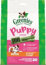 Greenies Natural Petite Puppy Dental Dog Treats, 20 count