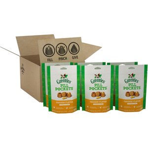 Greenies Pill Pockets Canine Chicken Flavor Natural Dog Treats, Capsule Size, 180 count bundle