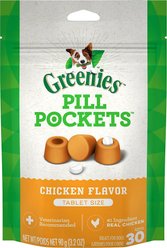 Greenies Pill Pockets Canine Chicken Flavor Natural Dog Treats, Tablet Size, 60 count