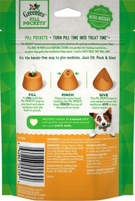 Show full view: Greenies Pill Pockets Canine Chicken Flavor Natural Dog Treats, Tablet Size, 60 count slide 3 of 10