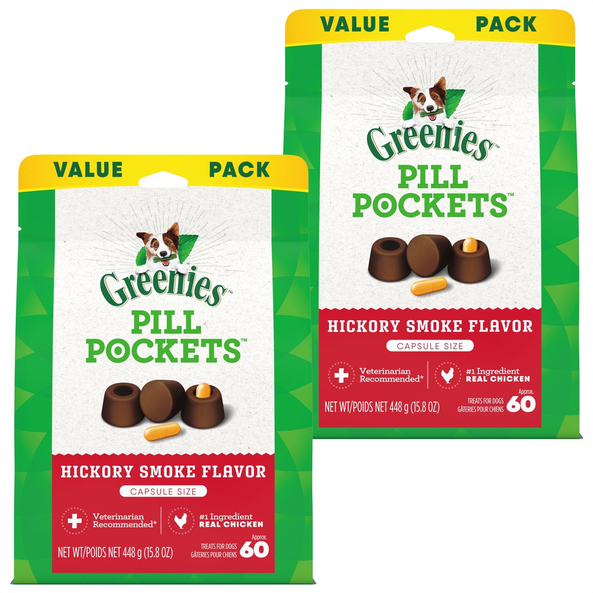 Greenies Pill Pockets Canine Hickory Smoke Flavor Natural Dog Treats