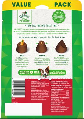 Show full view: Greenies Pill Pockets Canine Hickory Smoke Flavor Natural Dog Treats, Capsule Size, 120 count slide 4 of 12