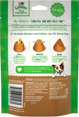 Show full view: Greenies Pill Pockets Canine Real Peanut Butter Flavor Natural Dog Treats, Capsule Size, 180 count slide 3 of 11