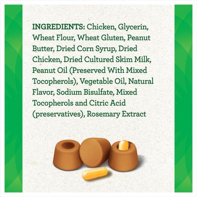 Show full view: Greenies Pill Pockets Canine Real Peanut Butter Flavor Natural Dog Treats, Capsule Size, 180 count slide 8 of 11