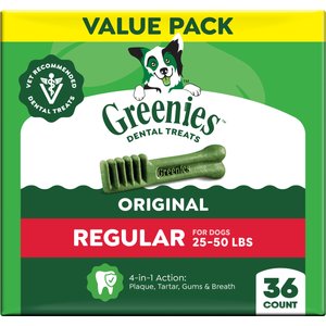 Greenies Regular Natural Original Chicken Flavor Dental Dog Treats, 36 count