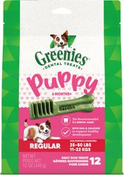 Greenies Regular Natural Puppy Dental Dog Treats, 12 count