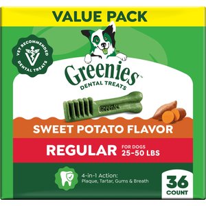 Greenies Regular Sweet Potato Natural Dental Dog Treats, 36 count