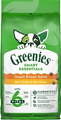 Greenies Smart Essentials Small Breed Adult High Protein Real Chicken & Rice Dry Dog Food, 5.5-lb bag