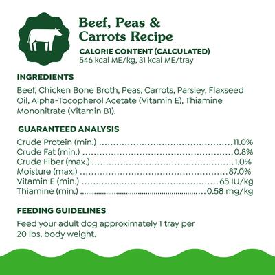 Show full view: Greenies Smart Topper Beef, Peas & Carrots Recipe Grain-Free Wet Dog Food Topper, 2-oz tray, case of 10 slide 8 of 12