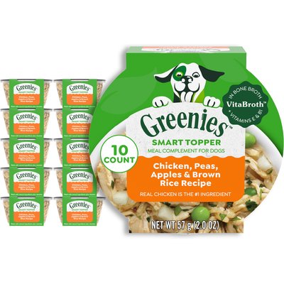 Greenies Greenies Smart Topper Chicken, Peas, Apples & Brown Rice Recipe Wet Dog Food Topper, 2-oz tray, case of 10