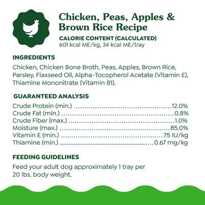 Show full view: Greenies Smart Topper Chicken, Peas, Apples & Brown Rice Recipe Wet Dog Food Topper, 2-oz tray, case of 10 slide 8 of 12
