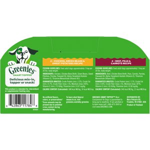 Greenies Smart Topper Chicken with Green Beans & Beef Pack Grain-Free Wet Dog Food Topper, 2-oz tray, case of 8