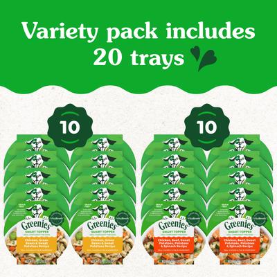 Show full view: Greenies Smart Topper Chicken with Green Beans & Beef Pack Immune-Support High-Protein Wet Mix-in Dog Food Topper, 2-oz tray, case of 20 slide 4 of 11