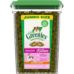 Greenies Smartbites Kitten Chicken Flavor Cat Crunchy Treat, 16-oz tub