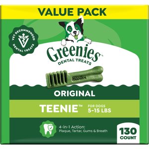 Greenies Teenie Natural Original Chicken Flavor Dental Dog Treats, 130 count