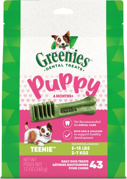 Show full view: Greenies Natural Teenie Puppy Dental Dog Treats, 43 count slide 1 of 11