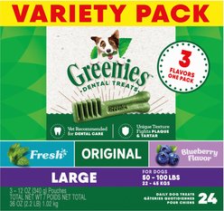 Greenies Variety Pack Natural Large Dental Dog Treats, 24 count