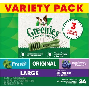 Greenies Variety Pack Natural Large Dental Dog Treats, 24 count
