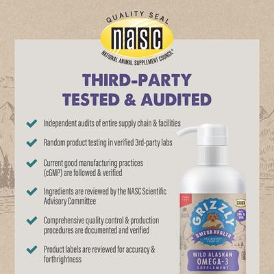 Show full view: Grizzly Omega Health Omega-3's Dog Supplement, 16-fl oz bottle slide 6 of 13