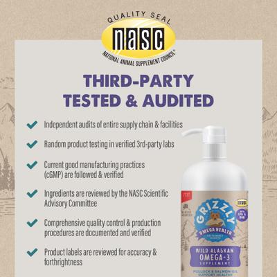 Show full view: Grizzly Omega Health Omega-3's Dog Supplement, 32-fl oz bottle slide 6 of 13