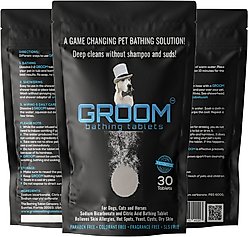 GROOM bathing tablets Bathe Your Dog In 5 Minutes! Pet Shampoo & Conditioner, 30 count