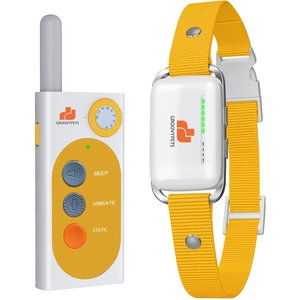 GroovyPets 1100 Yard Range Voice Enabled Remote Training Shock Dog Bark Collar, White