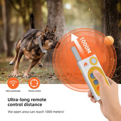 Show full view: GroovyPets 1100 Yard Range Voice Enabled Remote Training Shock Dog Bark Collar, White slide 4 of 11
