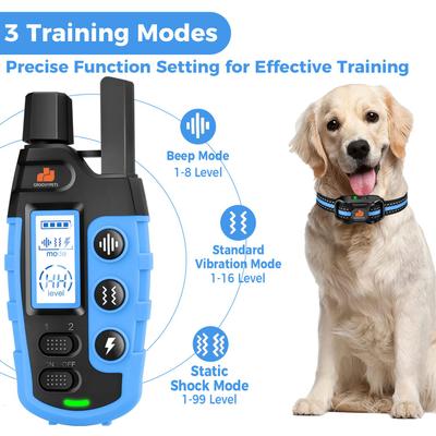 Show full view: GroovyPets 1100 Yard Remote Dog Training Shock Collar, Black slide 3 of 10