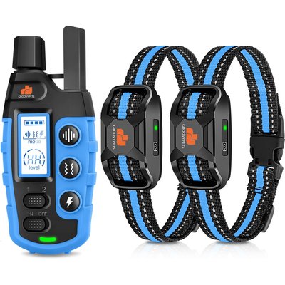 GroovyPets GroovyPets 1100 Yard Remote Two Dog Training Shock Dog Collar