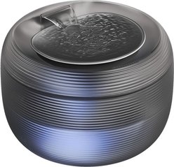 GroovyPets 2.5-L Translucent Pet Drinking Water Fountain Waterer for Cats & Dogs, Black, Medium