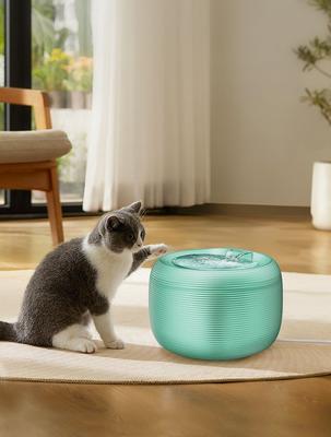 Show full view: GroovyPets 2.5-L Translucent Pet Drinking Water Fountain Waterer for Cats & Dogs, Green, Medium slide 2 of 12