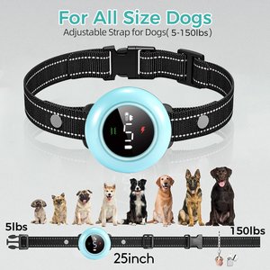 GroovyPets 550-Yard Auto Anti-Bark Remote Dog Training Shock Dog Collar, Sky Blue