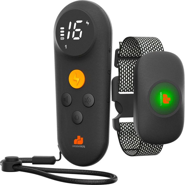 Show full view: GroovyPets 550-yard Remote Dog Training Shock Collar, One Size, Black slide 1 of 10