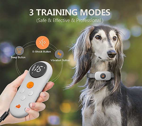 Show full view: GroovyPets 550-yard Remote Dog Training Shock Collar, One Size, White slide 3 of 10
